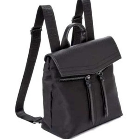 NWT Botkier New York Black Faux Leather Trigger Nylon Bag Mini Backpack - Picture 1 of 13